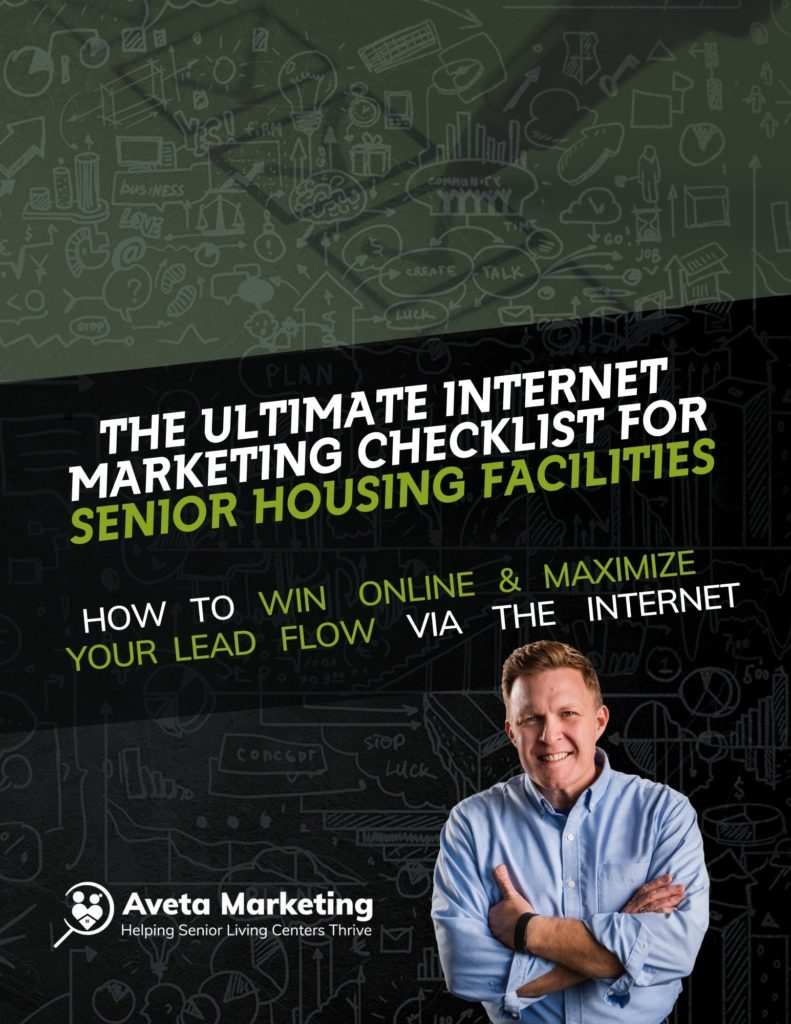 cover of ultimate online marketing checklist for senior housing