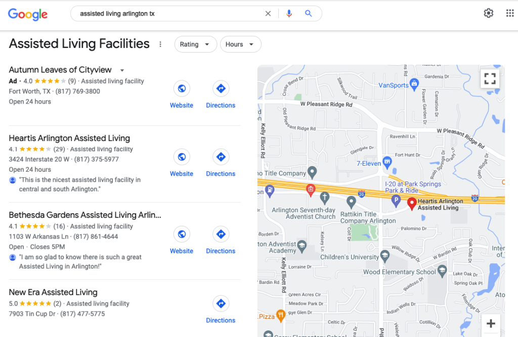 Search Engine Optimization for Assisted Living Facility